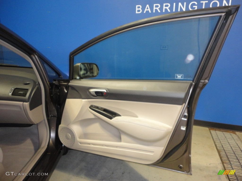 2010 Civic LX Sedan - Urban Titanium Metallic / Beige photo #26