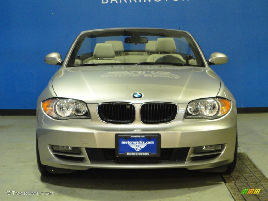2008 1 Series 128i Convertible - Cashmere Silver Metallic / Taupe photo #2