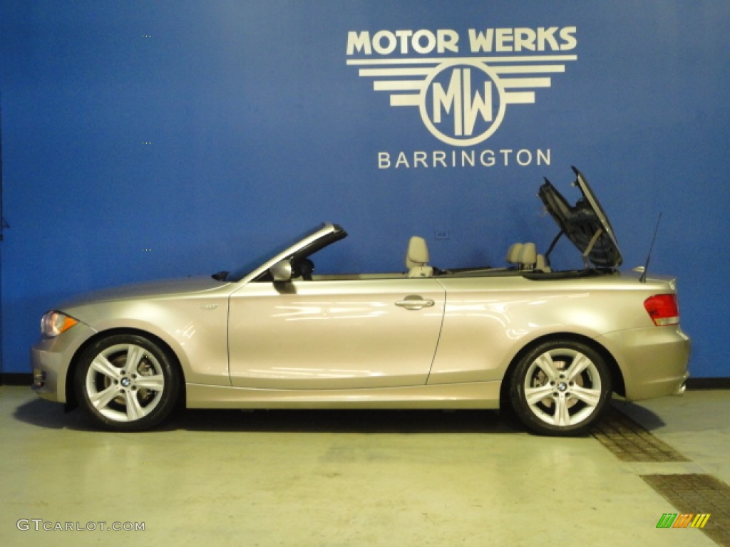 2008 1 Series 128i Convertible - Cashmere Silver Metallic / Taupe photo #6