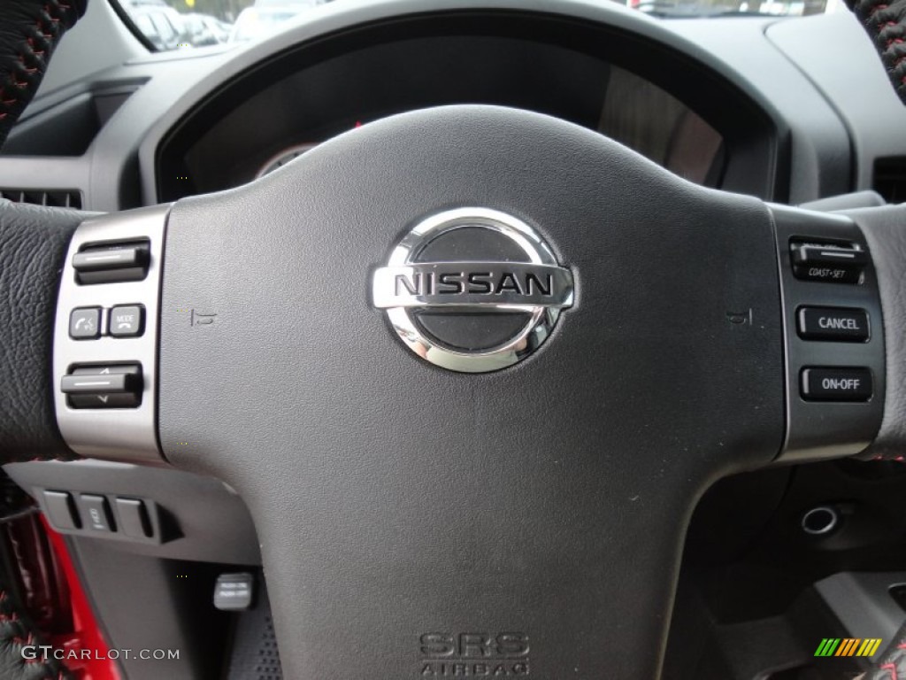 2012 Nissan Titan Pro-4X Crew Cab 4x4 Pro 4X Charcoal Steering Wheel Photo #64019484