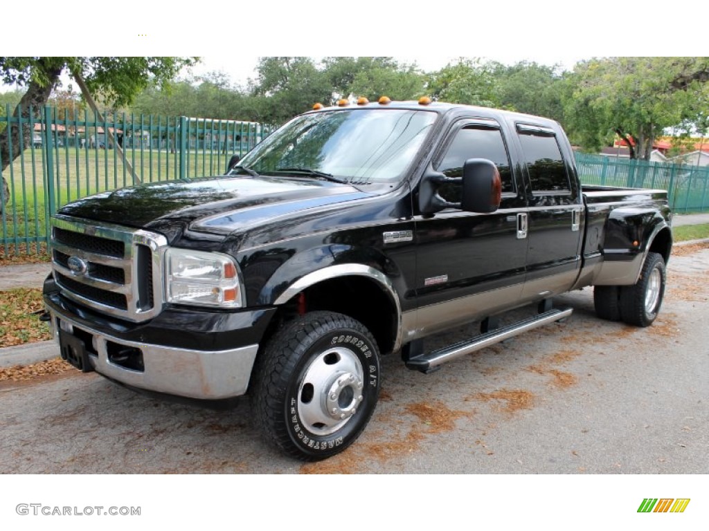 Black 2005 Ford F350 Super Duty Lariat Crew Cab 4x4 Dually Exterior Photo #64019568
