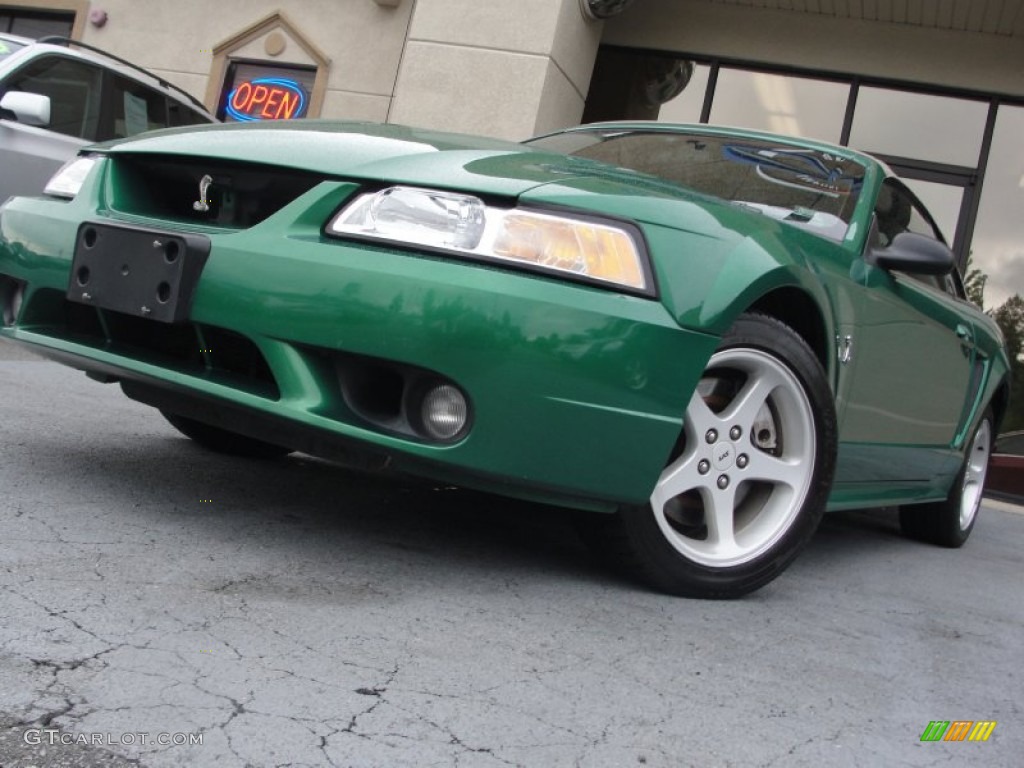 1999 Mustang SVT Cobra Convertible - Electric Green Metallic / Medium Parchment photo #1