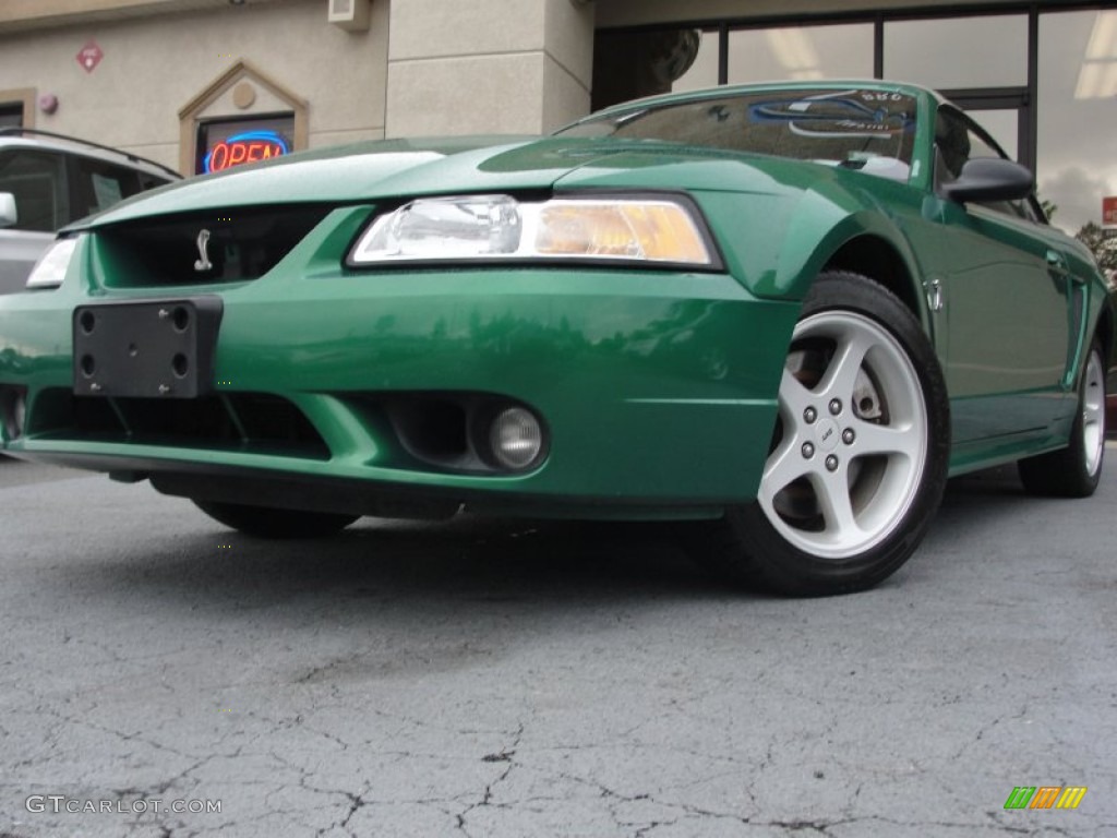 1999 Mustang SVT Cobra Convertible - Electric Green Metallic / Medium Parchment photo #2