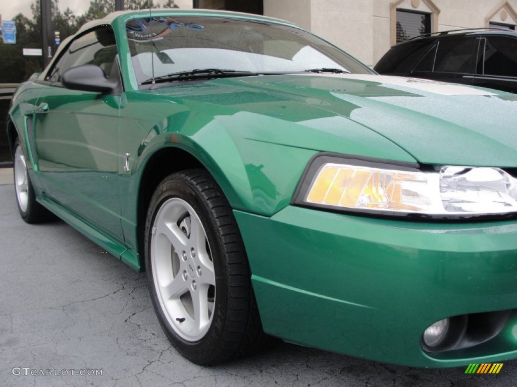 1999 Mustang SVT Cobra Convertible - Electric Green Metallic / Medium Parchment photo #8
