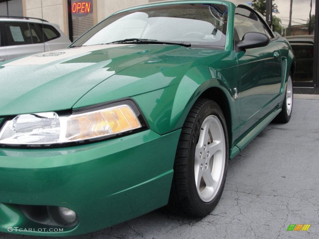 1999 Mustang SVT Cobra Convertible - Electric Green Metallic / Medium Parchment photo #9
