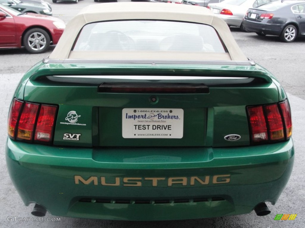 1999 Mustang SVT Cobra Convertible - Electric Green Metallic / Medium Parchment photo #12