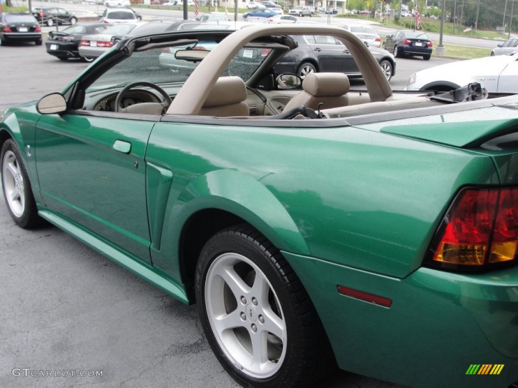 1999 Mustang SVT Cobra Convertible - Electric Green Metallic / Medium Parchment photo #19