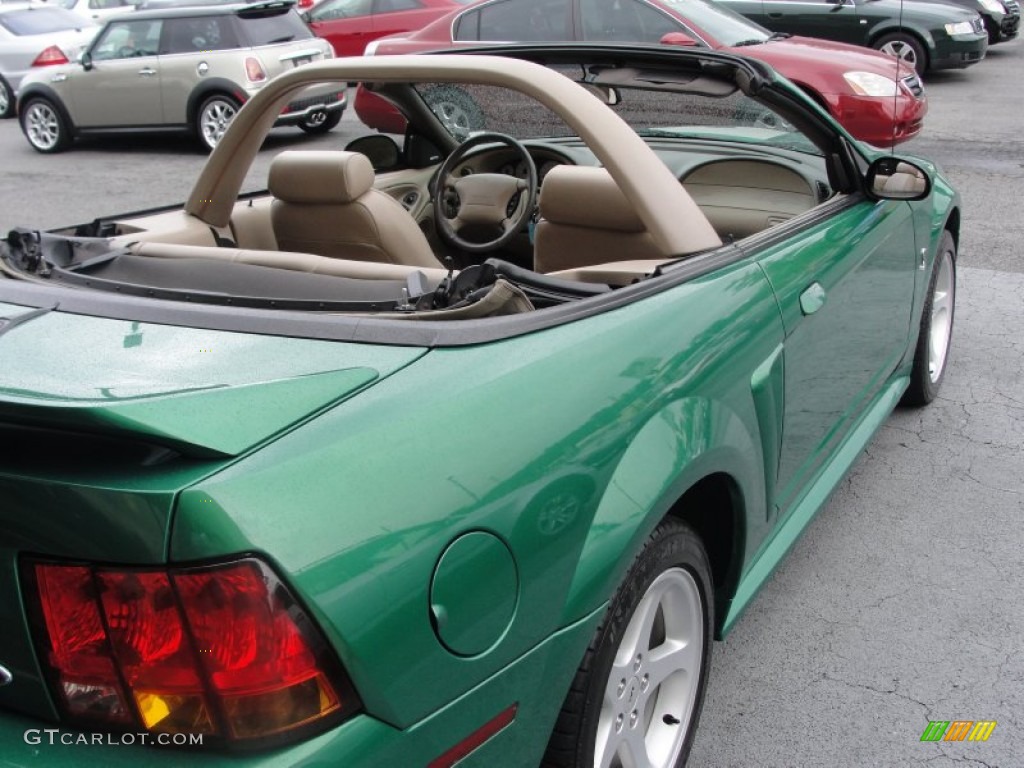 1999 Mustang SVT Cobra Convertible - Electric Green Metallic / Medium Parchment photo #20
