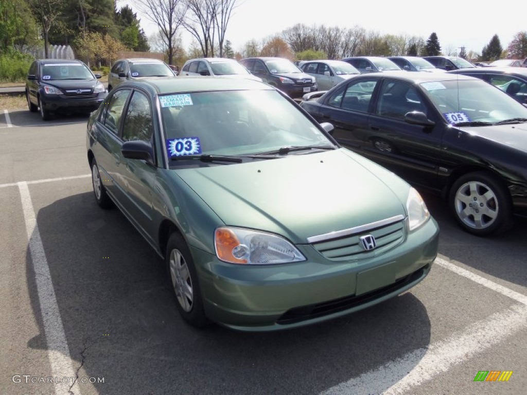 2003 Civic LX Sedan - Galapagos Green / Ivory photo #1