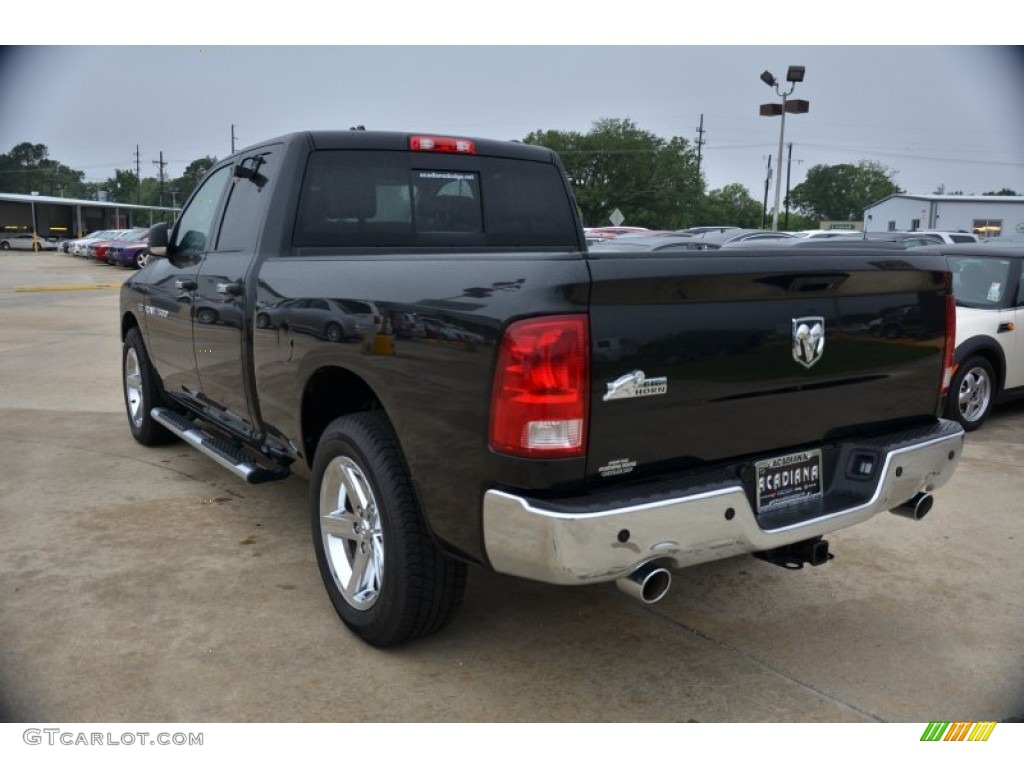 2011 Ram 1500 Big Horn Quad Cab - Brilliant Black Crystal Pearl / Light Pebble Beige/Bark Brown photo #4