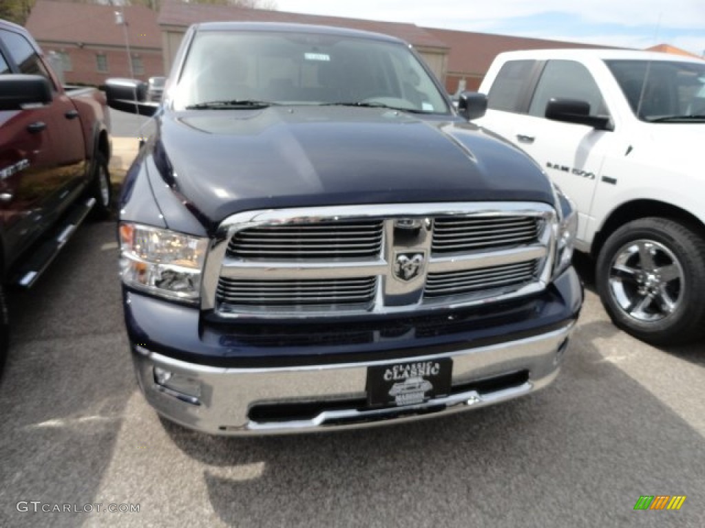 2012 Ram 1500 SLT Quad Cab 4x4 - True Blue Pearl / Dark Slate Gray/Medium Graystone photo #2