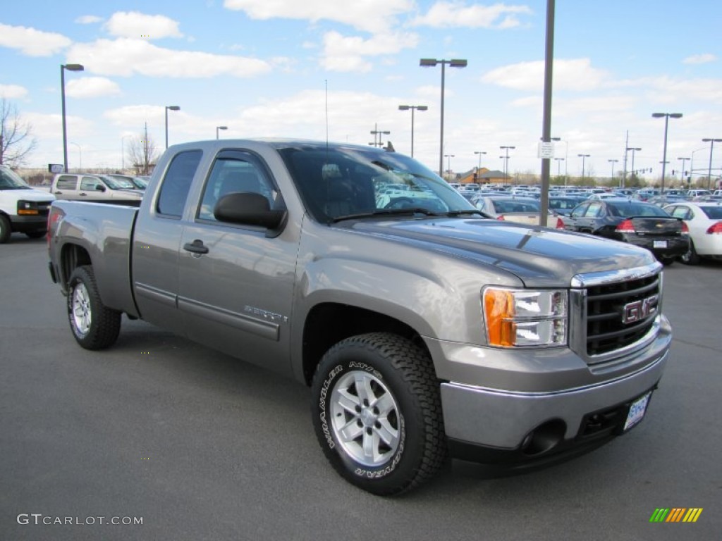 2008 Sierra 1500 SLE Extended Cab 4x4 - Steel Gray Metallic / Ebony photo #1