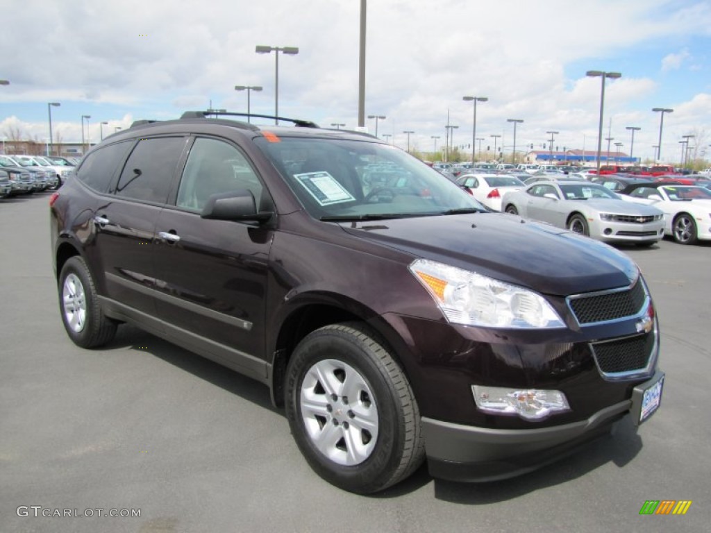 2010 Traverse LS AWD - Dark Cherry Metallic / Dark Gray/Light Gray photo #1