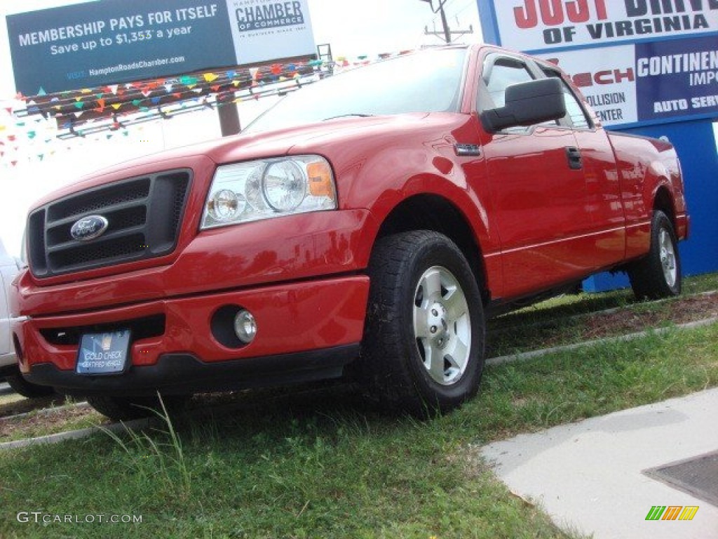 2007 F150 STX SuperCab - Bright Red / Medium Flint photo #1