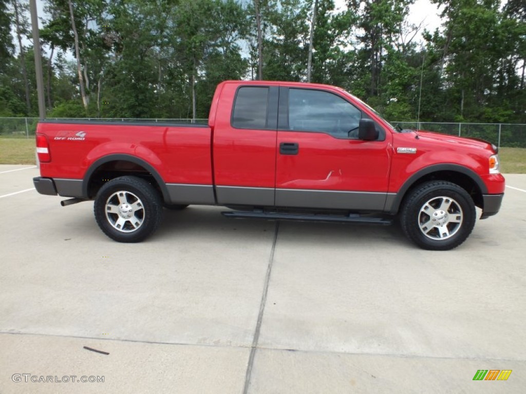 2004 F150 FX4 SuperCab 4x4 - Bright Red / Black/Medium Flint photo #2