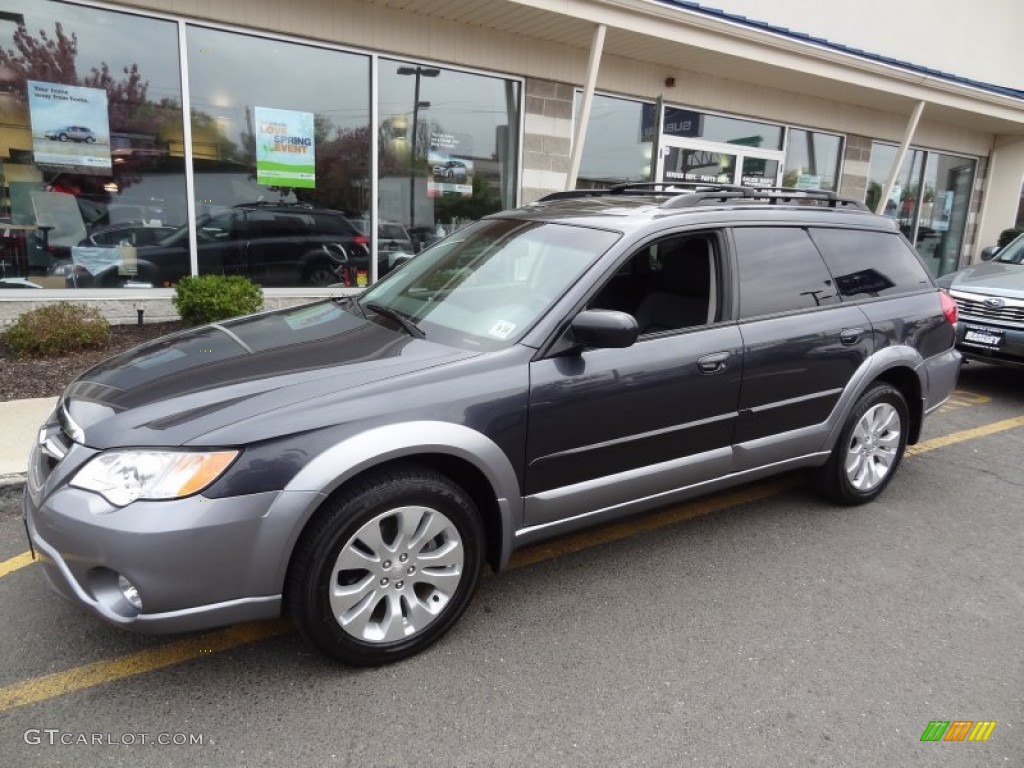 2009 Outback 2.5i Limited Wagon - Obsidian Black Pearl / Off Black photo #2