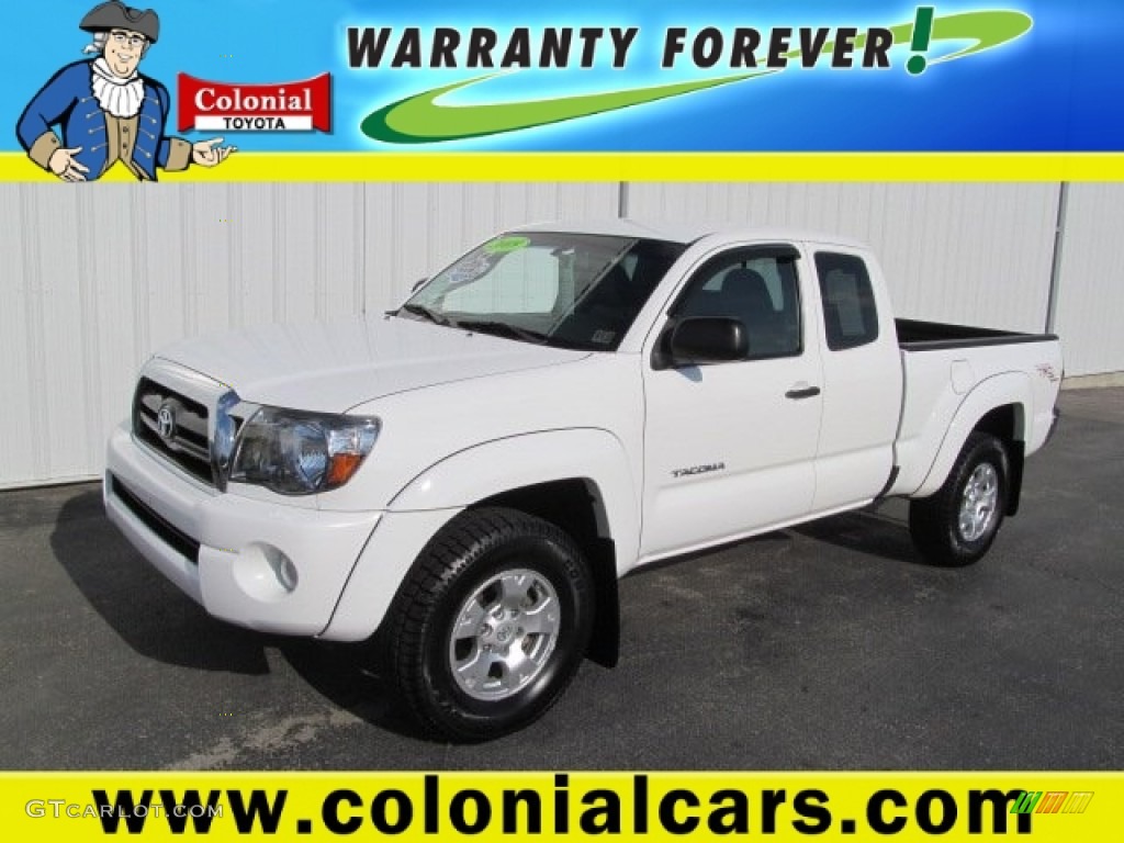 2009 Tacoma V6 TRD Access Cab 4x4 - Super White / Graphite Gray photo #1