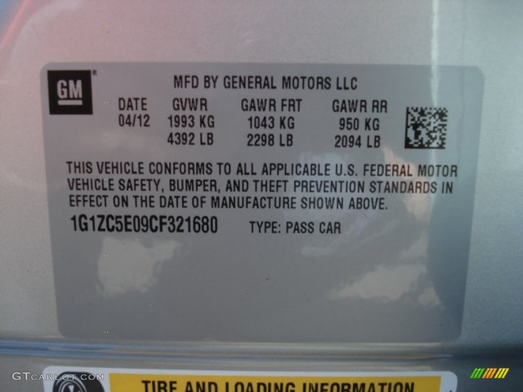 2012 Malibu LT - Silver Ice Metallic / Ebony photo #20