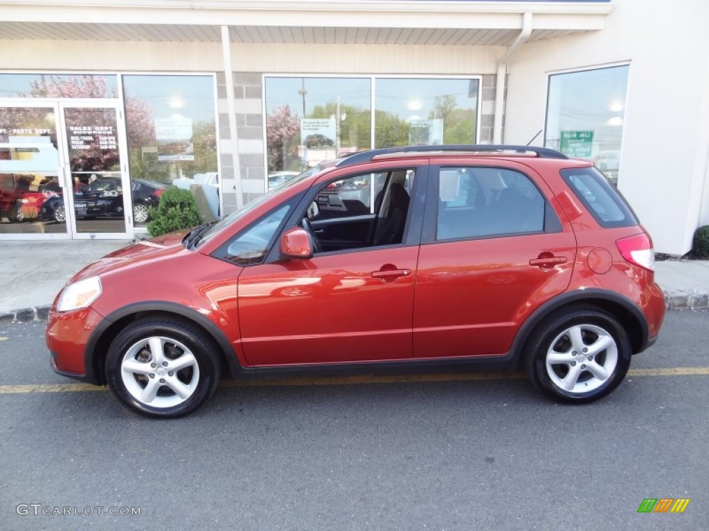 Cherry Red Metallic 2009 Suzuki SX4 Crossover Technology AWD Exterior Photo #64039235