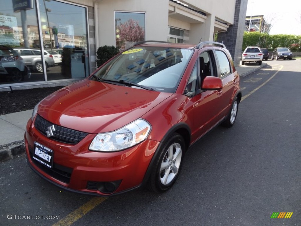 2009 SX4 Crossover Technology AWD - Cherry Red Metallic / Black photo #6
