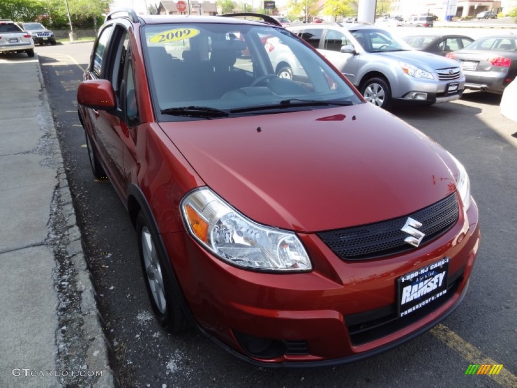 2009 SX4 Crossover Technology AWD - Cherry Red Metallic / Black photo #15