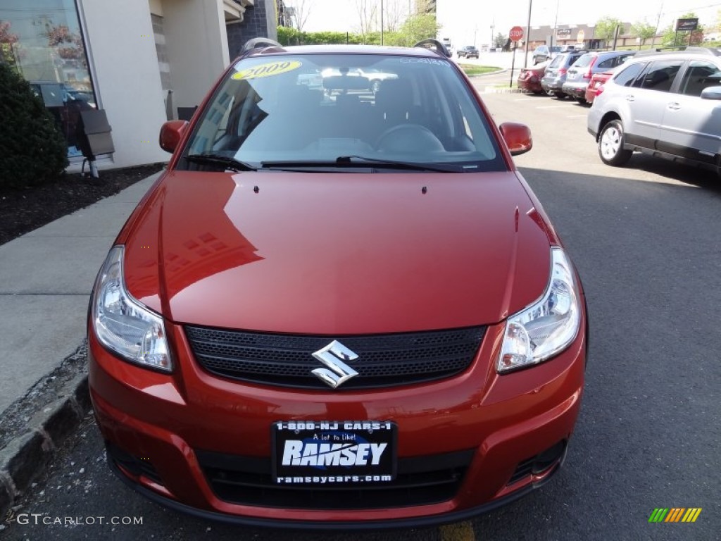 2009 SX4 Crossover Technology AWD - Cherry Red Metallic / Black photo #16