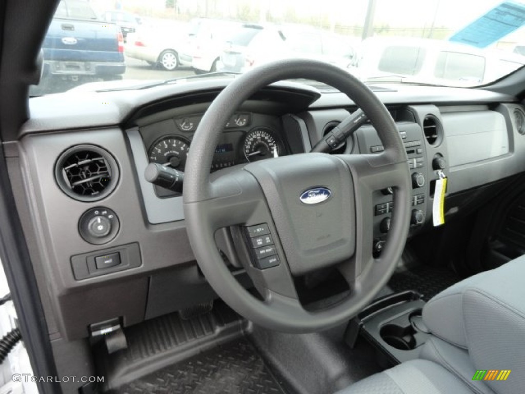 2012 Ford F150 XL Regular Cab Steel Gray Steering Wheel Photo #64052500