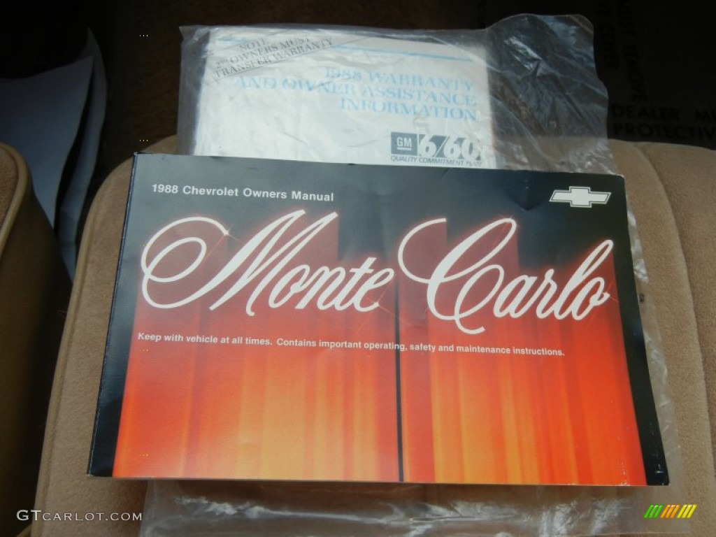 1988 Chevrolet Monte Carlo SS Books/Manuals Photos