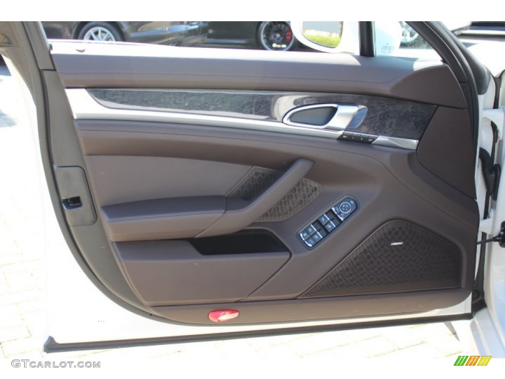 2012 Porsche Panamera S Hybrid Espresso Door Panel Photo #64057237