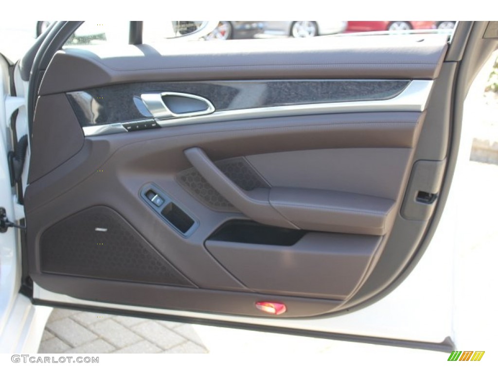 2012 Porsche Panamera S Hybrid Espresso Door Panel Photo #64057384