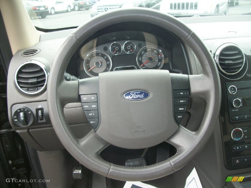 2008 Ford Taurus X SEL Medium Light Stone Steering Wheel Photo #64062110
