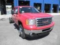 2012 Fire Red GMC Sierra 3500HD SLE Crew Cab 4x4 Dually Chassis  photo #2