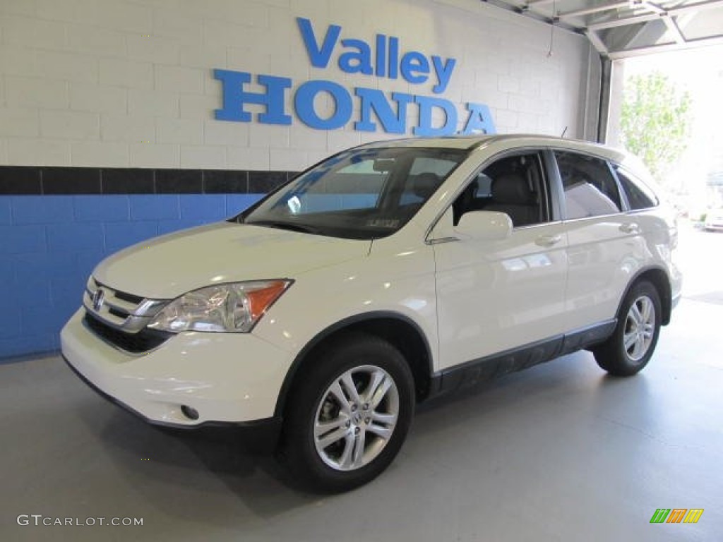 2010 CR-V EX-L AWD - Taffeta White / Gray photo #1