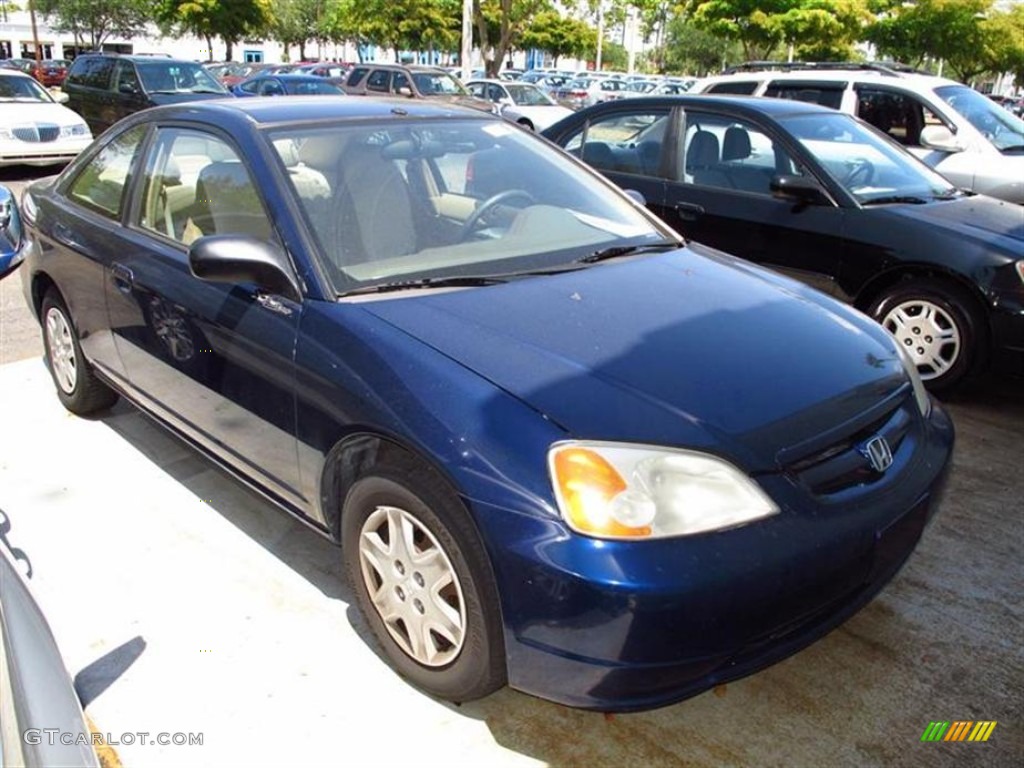 2003 Civic LX Coupe - Eternal Blue Pearl / Ivory photo #1