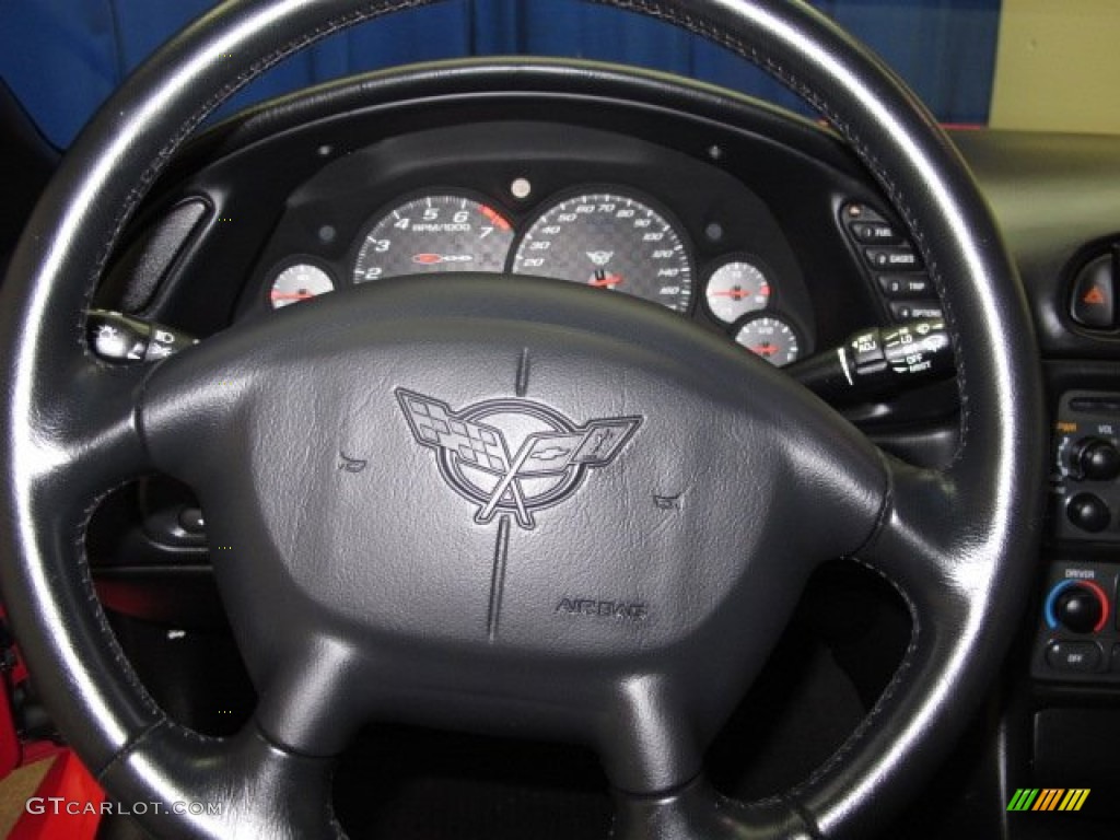 2001 Chevrolet Corvette Z06 Black Steering Wheel Photo #64068116
