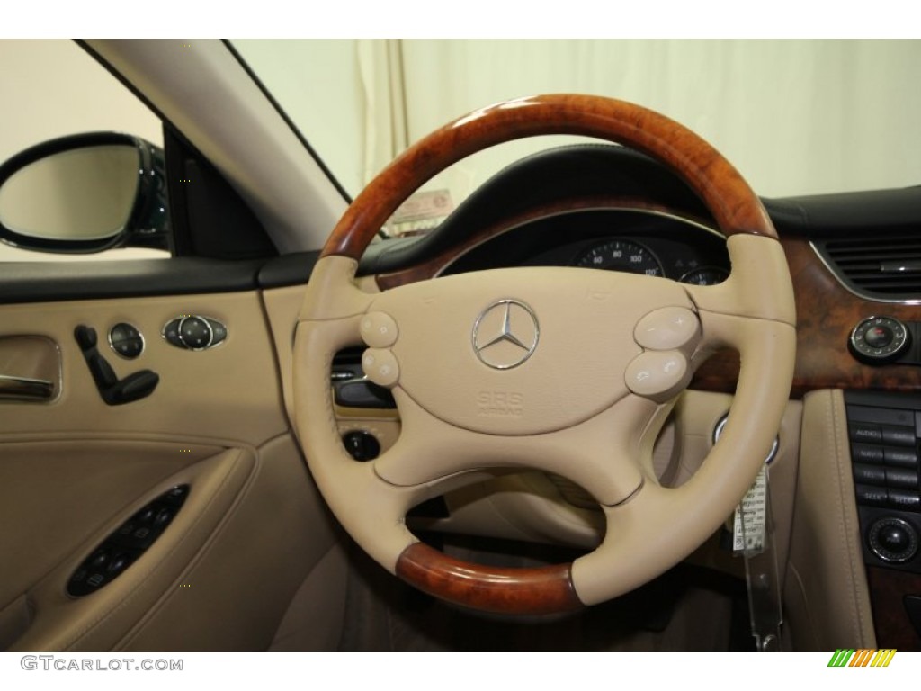 2006 Mercedes-Benz CLS 500 Cashmere Beige Steering Wheel Photo #64068127