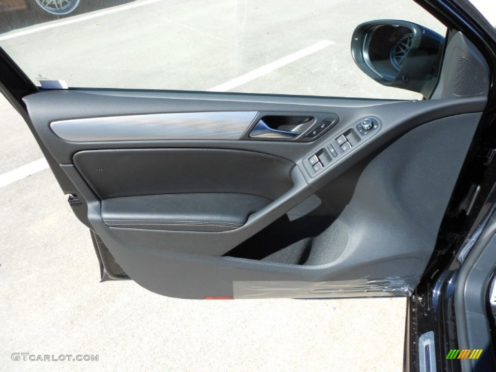 2012 Volkswagen Golf R 4 Door 4Motion R Titan Black Leather Door Panel Photo #64070802