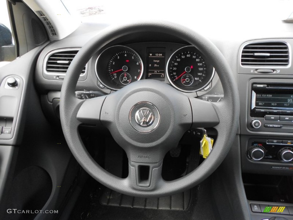 2012 Volkswagen Golf 2 Door Titan Black Steering Wheel Photo #64071050