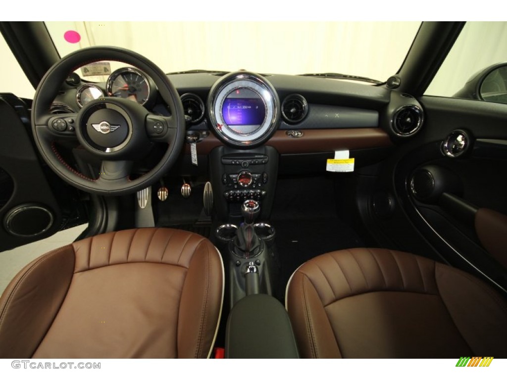 2012 Cooper John Cooper Works Convertible - British Racing Green II Metallic / Hot Chocolate Lounge Leather photo #4