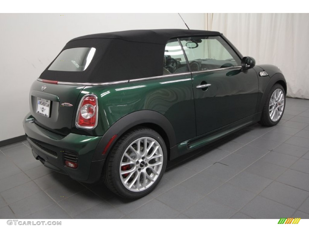 2012 Cooper John Cooper Works Convertible - British Racing Green II Metallic / Hot Chocolate Lounge Leather photo #9