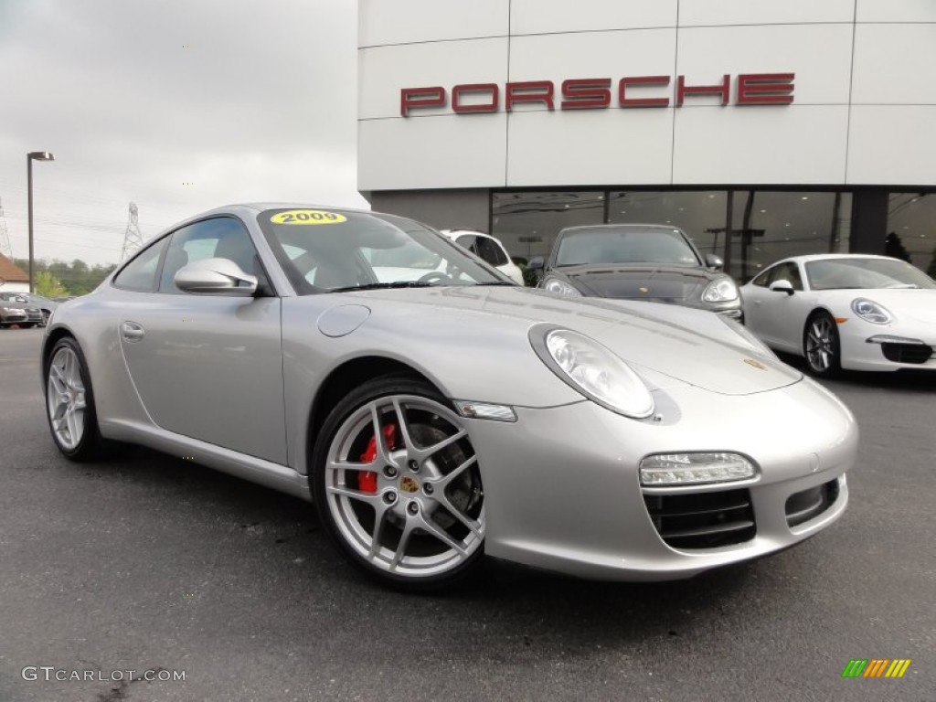 2009 911 Carrera S Coupe - Arctic Silver Metallic / Black photo #1