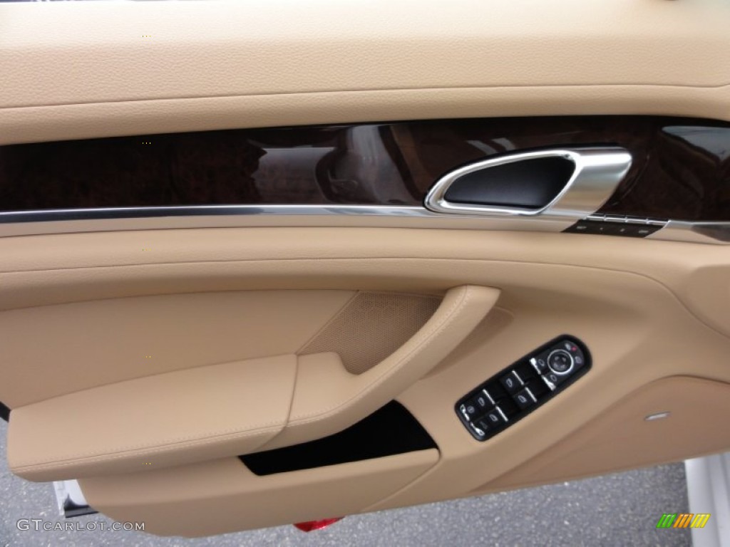 2012 Porsche Panamera S Hybrid Luxor Beige Door Panel Photo #64074896