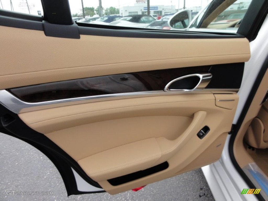 2012 Porsche Panamera S Hybrid Luxor Beige Door Panel Photo #64075001