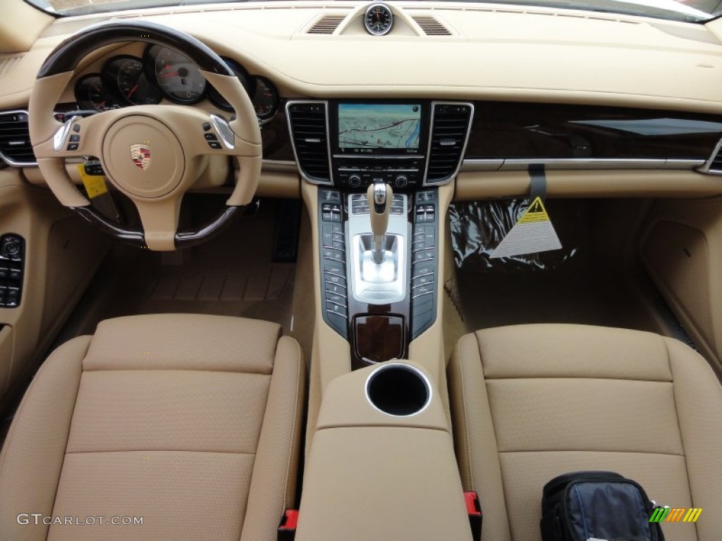 2012 Porsche Panamera S Hybrid Luxor Beige Dashboard Photo #64075010