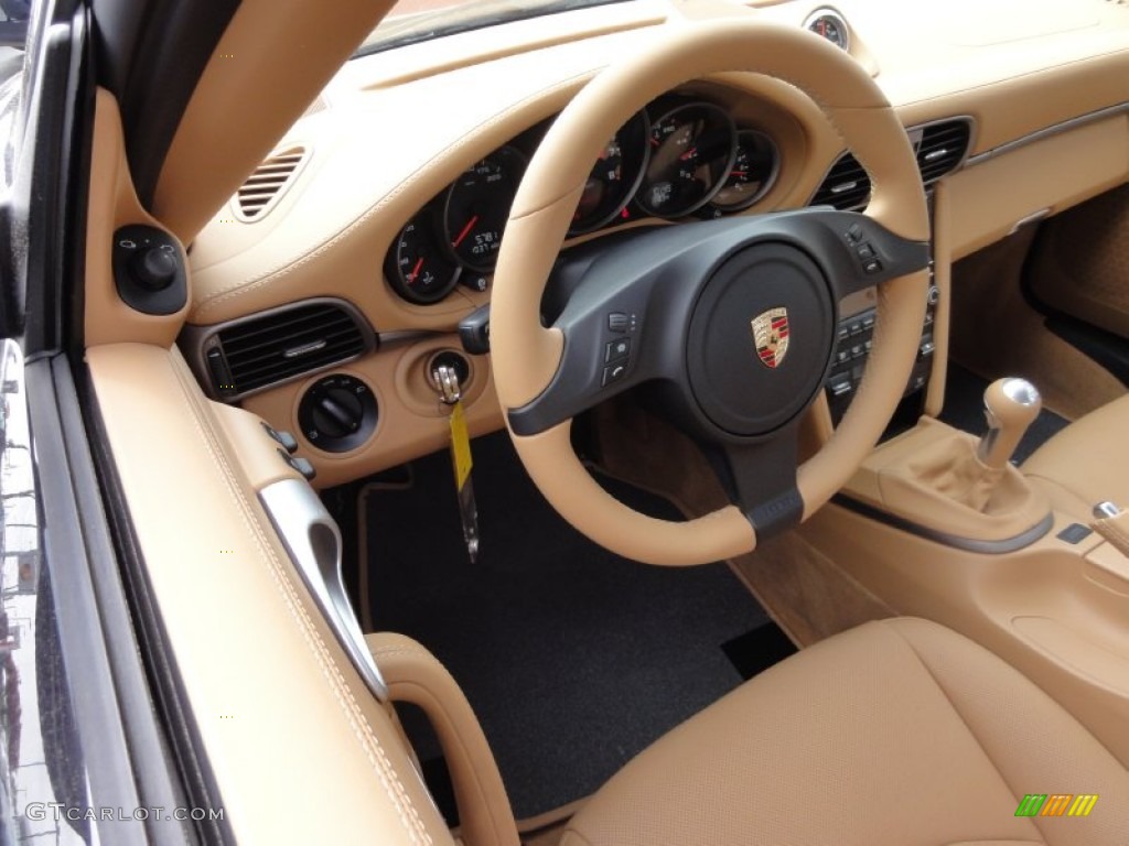 2011 Porsche 911 Carrera Coupe Sand Beige Steering Wheel Photo #64075530