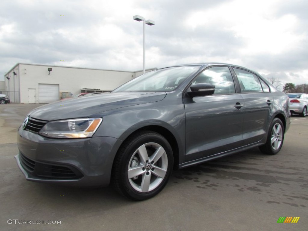 2012 Jetta TDI Sedan - Platinum Gray Metallic / Titan Black photo #1