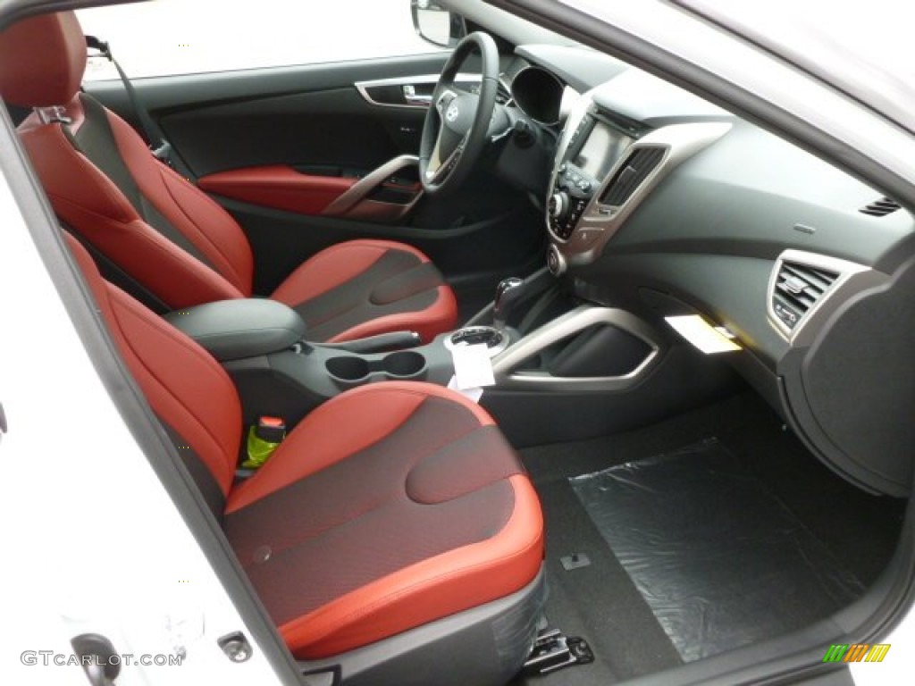 Black/Red Interior 2012 Hyundai Veloster Standard Veloster Model Photo #64078454