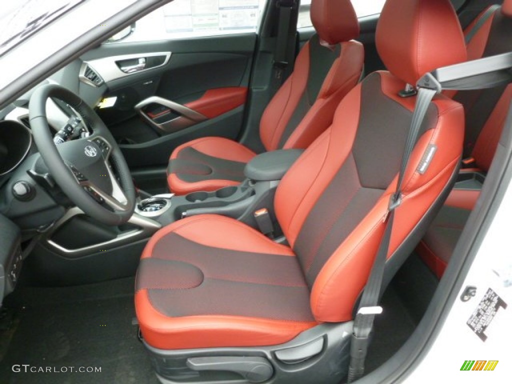 Black/Red Interior 2012 Hyundai Veloster Standard Veloster Model Photo #64078487