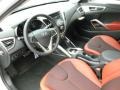 2012 Hyundai Veloster Black/Red Interior Prime Interior Photo