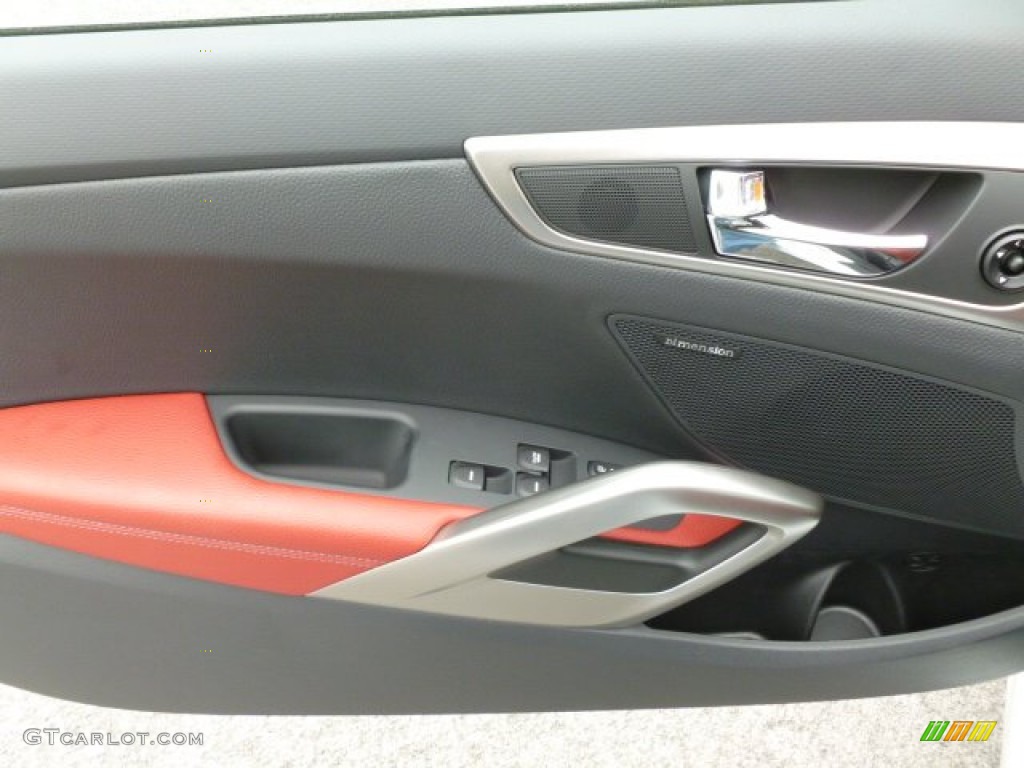 2012 Hyundai Veloster Standard Veloster Model Black/Red Door Panel Photo #64078503